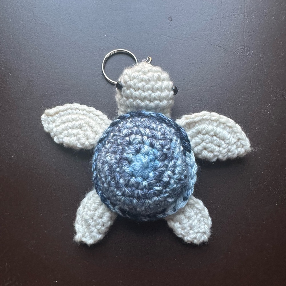 Handmade Crochet Turtle Keychain